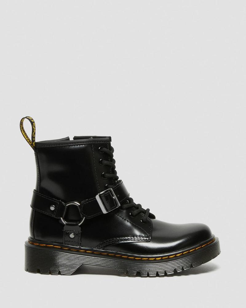 Botas Casuales Dr Martens Junior 1460 Harness Cuero Niños Negros | MX 162UZG